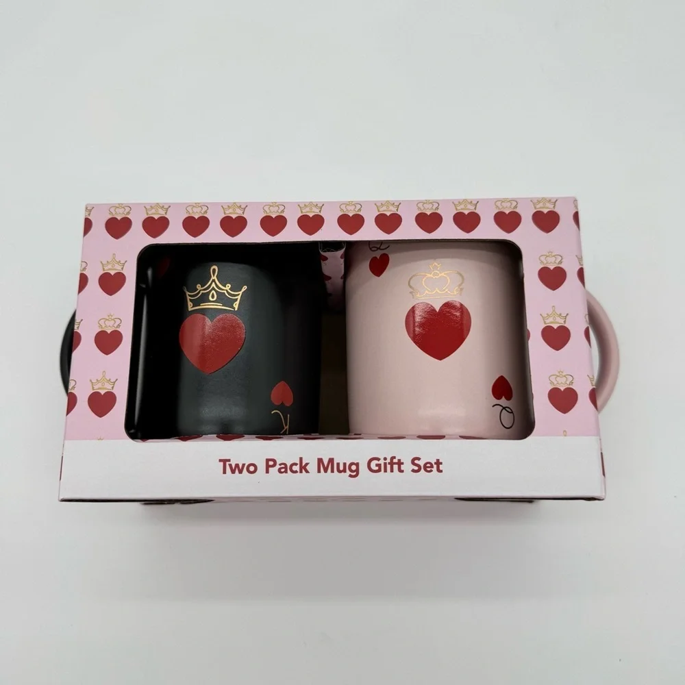 King and Queen Valentines Gift box mug Set, Black/Pink